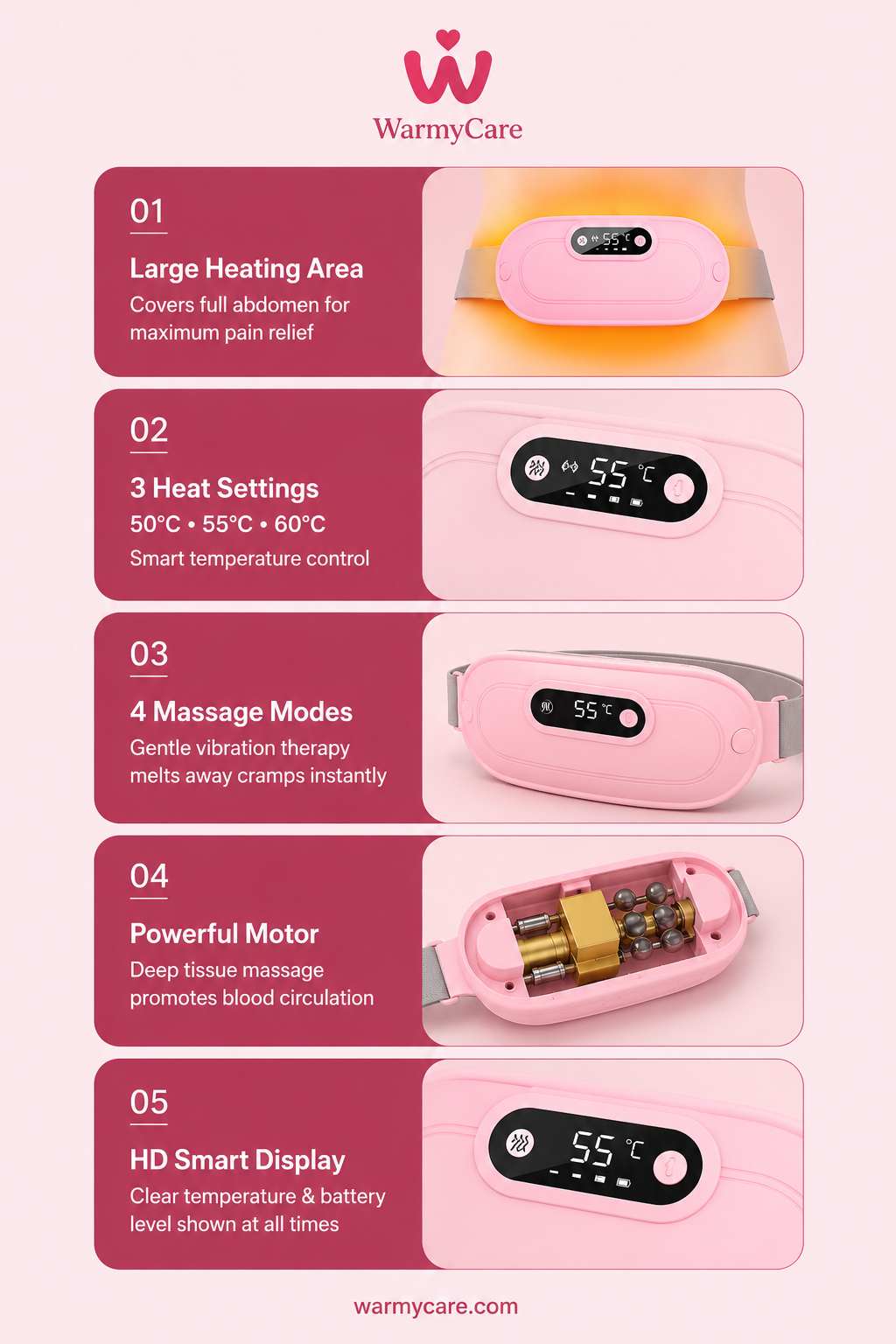WarmyCare Relief Pod Portable Heating Pad for Women